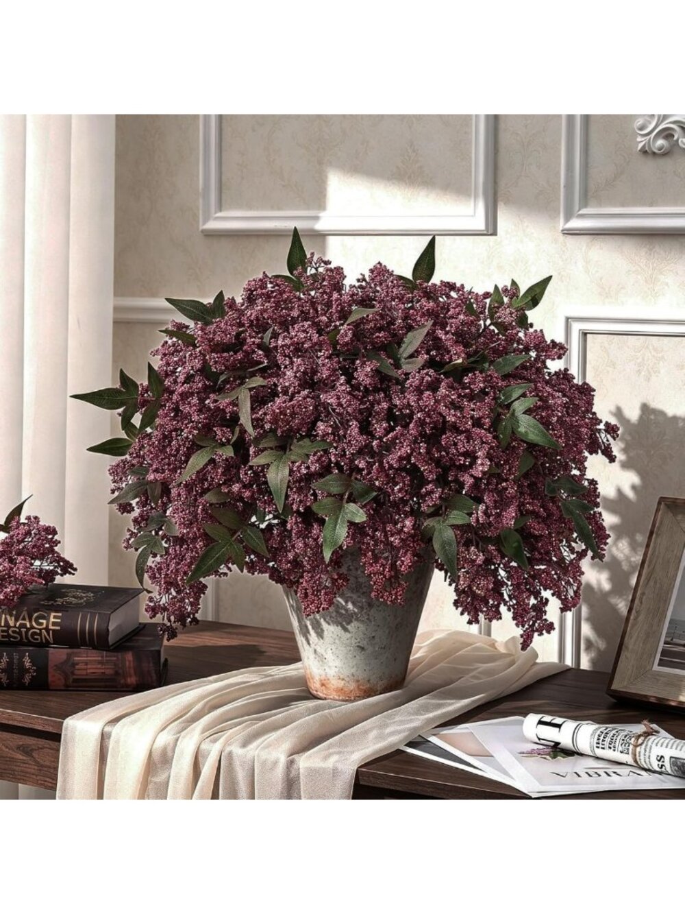 6 Pcs 17" Realistic Berry Stems & Nandina Branches for Fall Home Decor - Picture 4 of 9